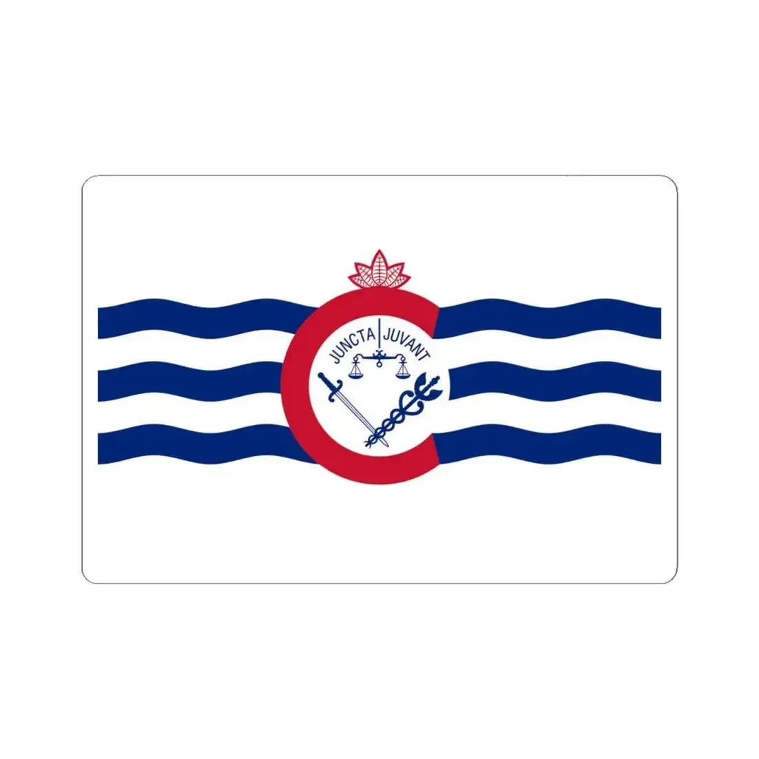 Flag of Cincinnati Ohio (United States) STICKER Vinyl Kiss-Cut Decal 6 Inch White - The Sticker Space