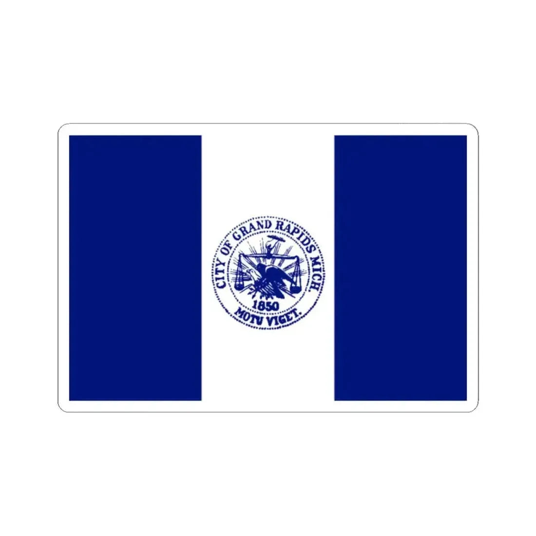 Flag of City of Grand Rapids Michigan (United States) STICKER Vinyl Kiss-Cut Decal 2 Inch White - The Sticker Space