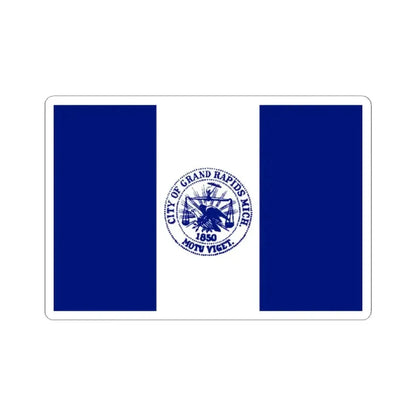 Flag of City of Grand Rapids Michigan (United States) STICKER Vinyl Kiss-Cut Decal 2 Inch White - The Sticker Space