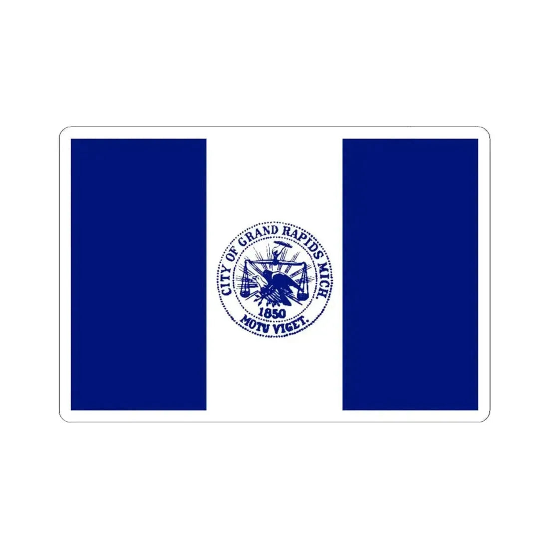 Flag of City of Grand Rapids Michigan (United States) STICKER Vinyl Kiss-Cut Decal 6 Inch White - The Sticker Space