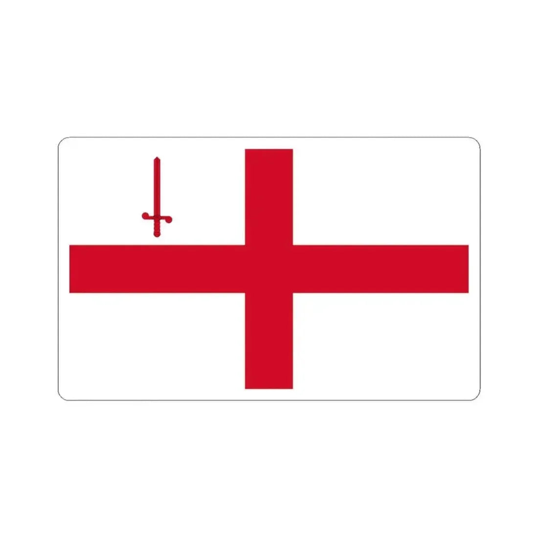 Flag of City of London UK - STICKER Vinyl Kiss-Cut Decal 3 Inch White - The Sticker Space