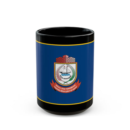 Flag of City of Makassar Indonesia - Black Coffee Mug-15oz-The Sticker Space