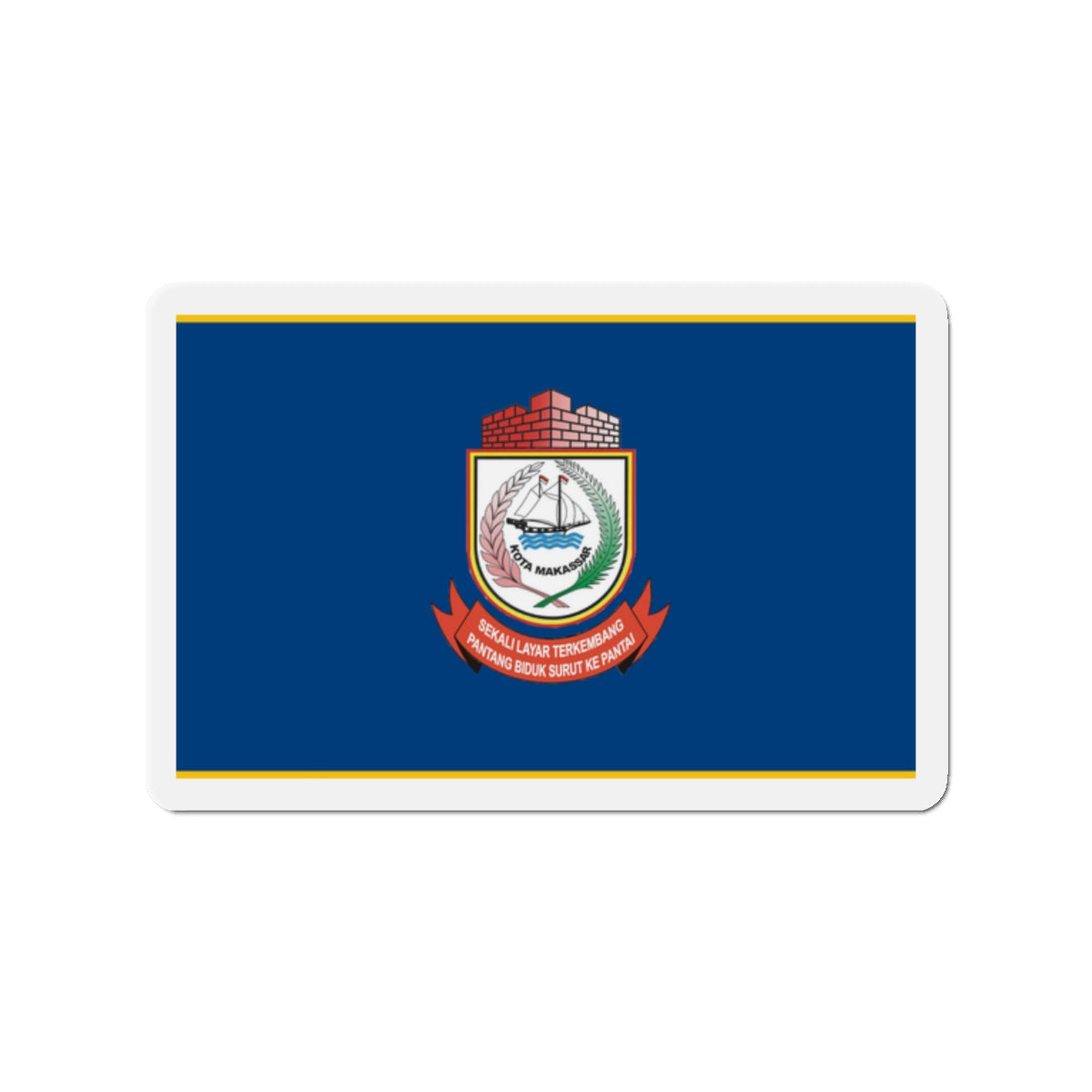 Flag of City of Makassar Indonesia - Die-Cut Magnet-2" x 2"-The Sticker Space