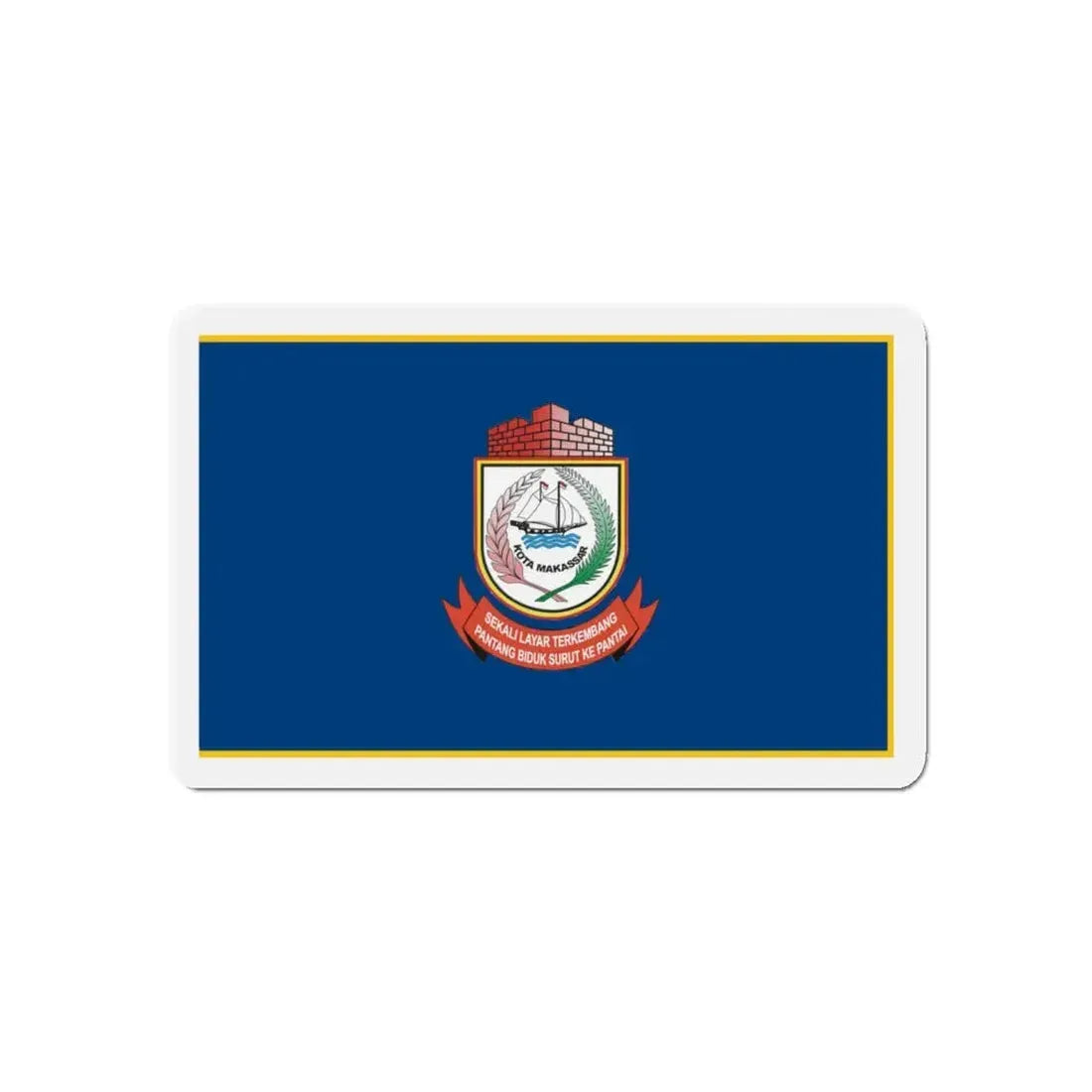 Flag of City of Makassar Indonesia - Refrigerator Magnet 5 Inch - The Sticker Space