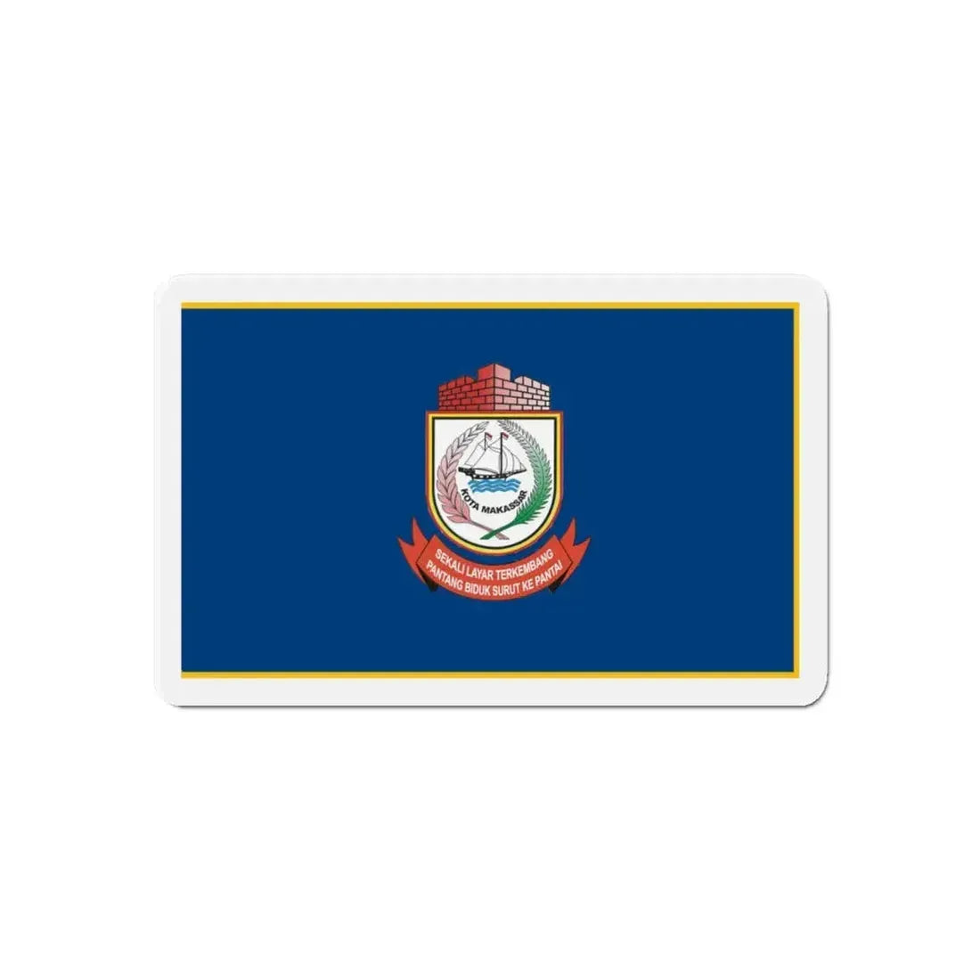Flag of City of Makassar Indonesia - Refrigerator Magnet 6 Inch - The Sticker Space