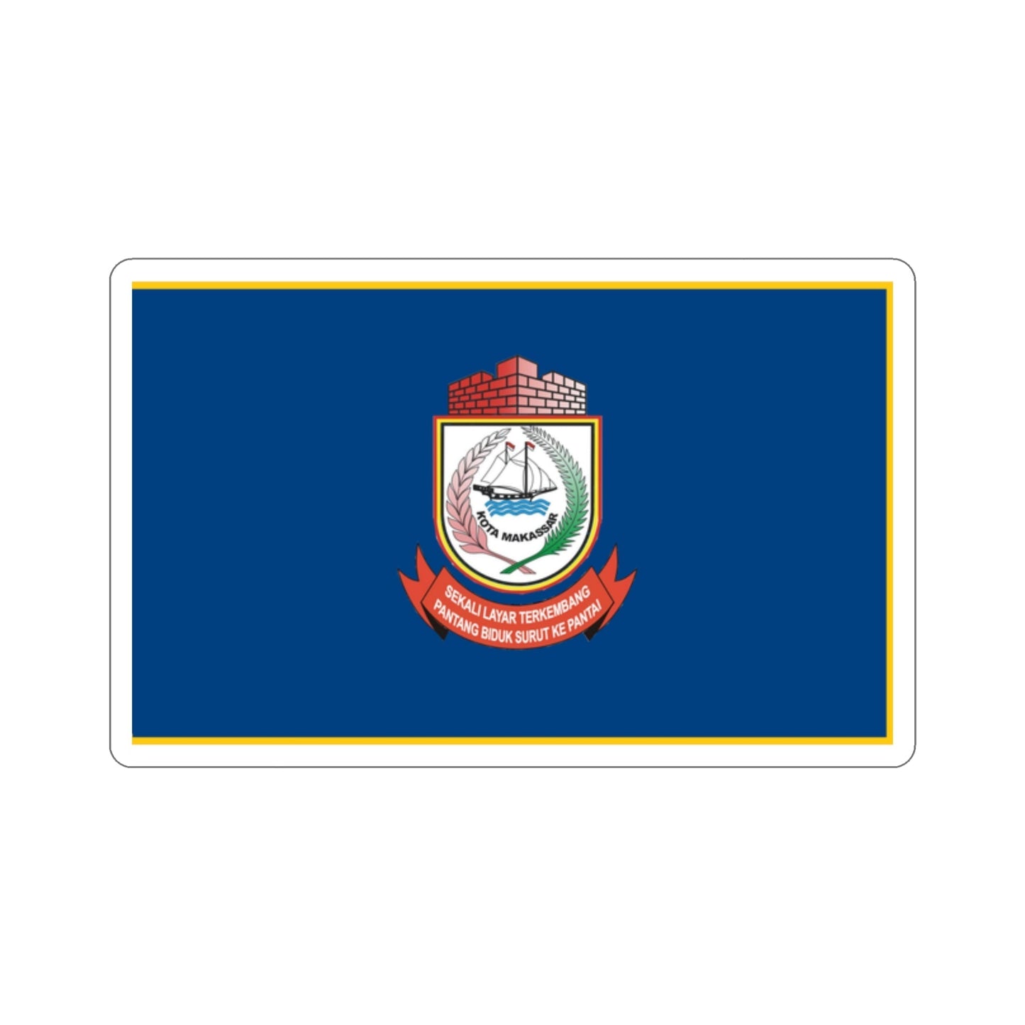 Flag of City of Makassar Indonesia STICKER Vinyl Die-Cut Decal-2 Inch-The Sticker Space