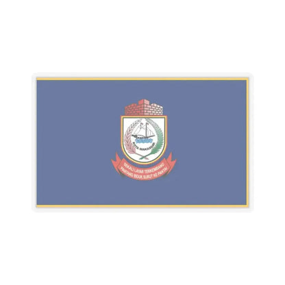 Flag of City of Makassar Indonesia - STICKER Vinyl Kiss-Cut Decal 2 Inch Transparent - The Sticker Space