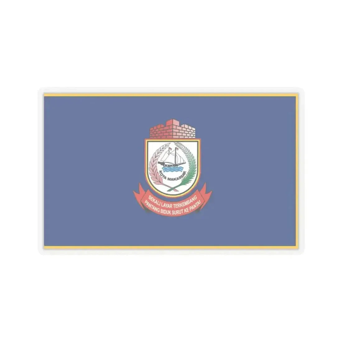 Flag of City of Makassar Indonesia - STICKER Vinyl Kiss-Cut Decal 3 Inch Transparent - The Sticker Space