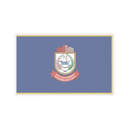Flag of City of Makassar Indonesia - STICKER Vinyl Kiss-Cut Decal 3 Inch Transparent - The Sticker Space
