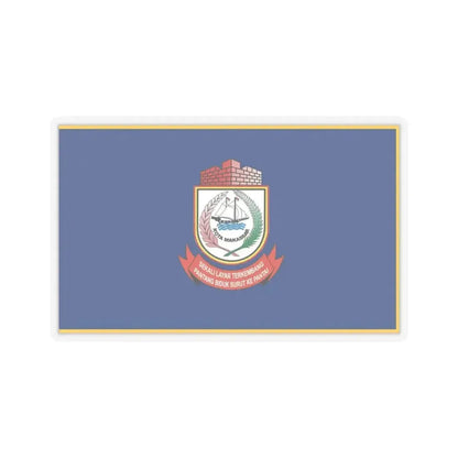 Flag of City of Makassar Indonesia - STICKER Vinyl Kiss-Cut Decal 4 Inch Transparent - The Sticker Space