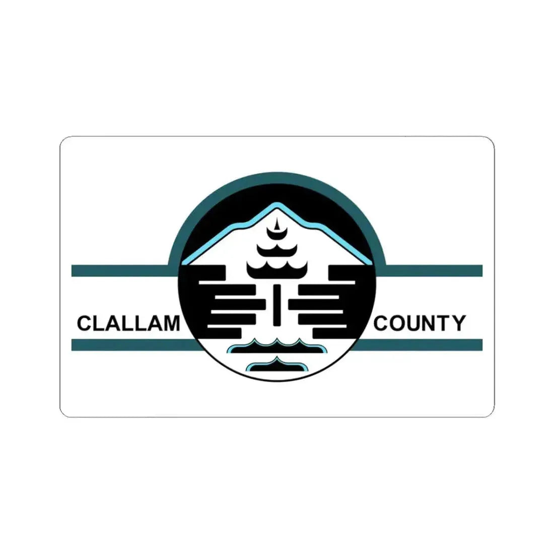 Flag of Clallam County Washington (United States) STICKER Vinyl Kiss-Cut Decal 3 Inch White - The Sticker Space