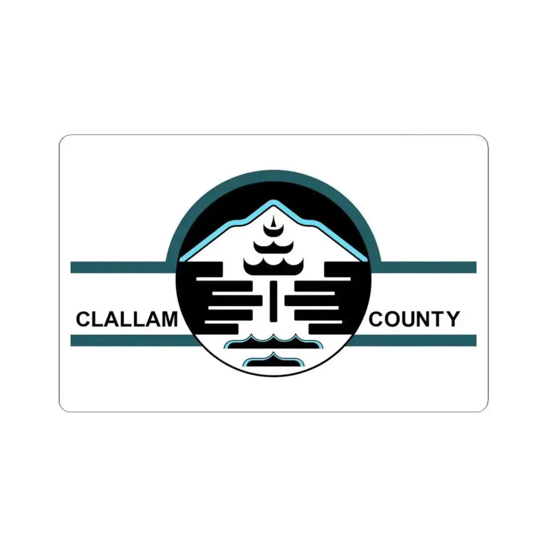 Flag of Clallam County Washington (United States) STICKER Vinyl Kiss-Cut Decal 4 Inch White - The Sticker Space