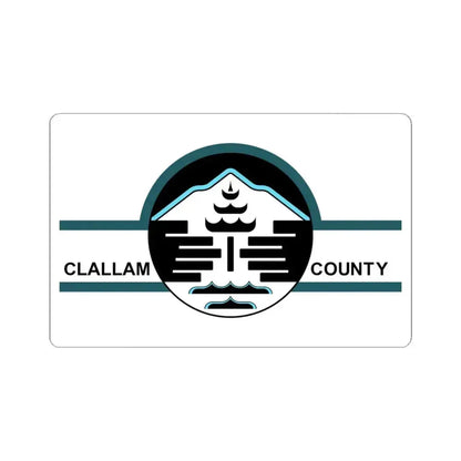 Flag of Clallam County Washington (United States) STICKER Vinyl Kiss-Cut Decal 4 Inch White - The Sticker Space