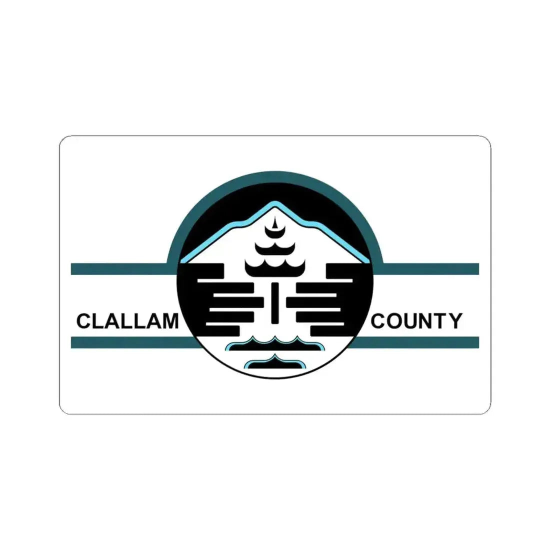 Flag of Clallam County Washington (United States) STICKER Vinyl Kiss-Cut Decal 6 Inch White - The Sticker Space