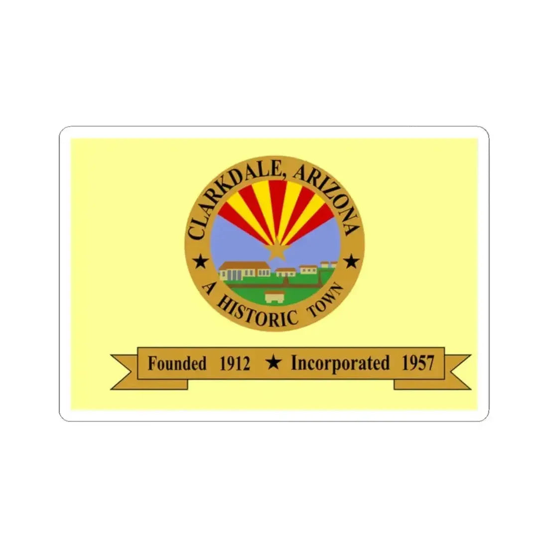 Flag of Clarkdale Arizona (United States) STICKER Vinyl Kiss-Cut Decal 2 Inch White - The Sticker Space