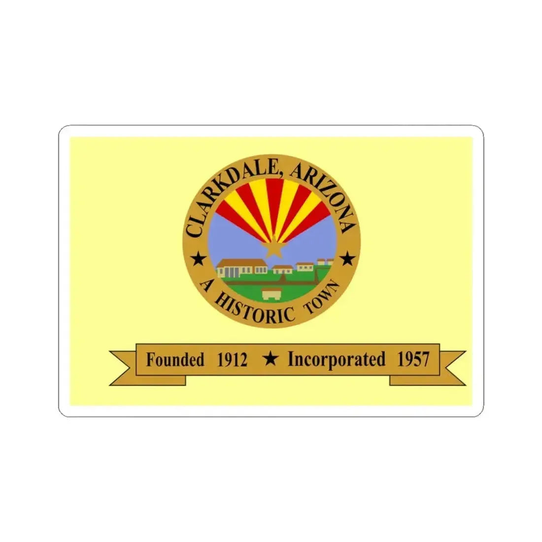 Flag of Clarkdale Arizona (United States) STICKER Vinyl Kiss-Cut Decal 3 Inch White - The Sticker Space
