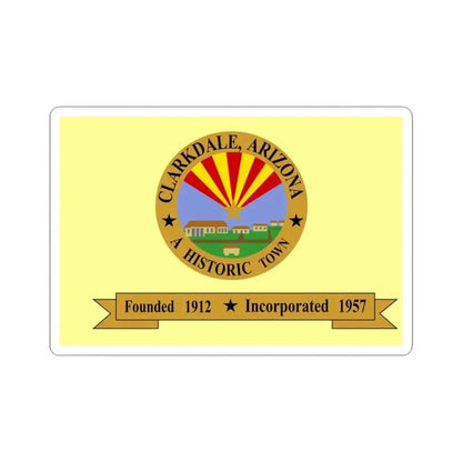 Flag of Clarkdale Arizona (United States) STICKER Vinyl Kiss-Cut Decal 3 Inch White - The Sticker Space
