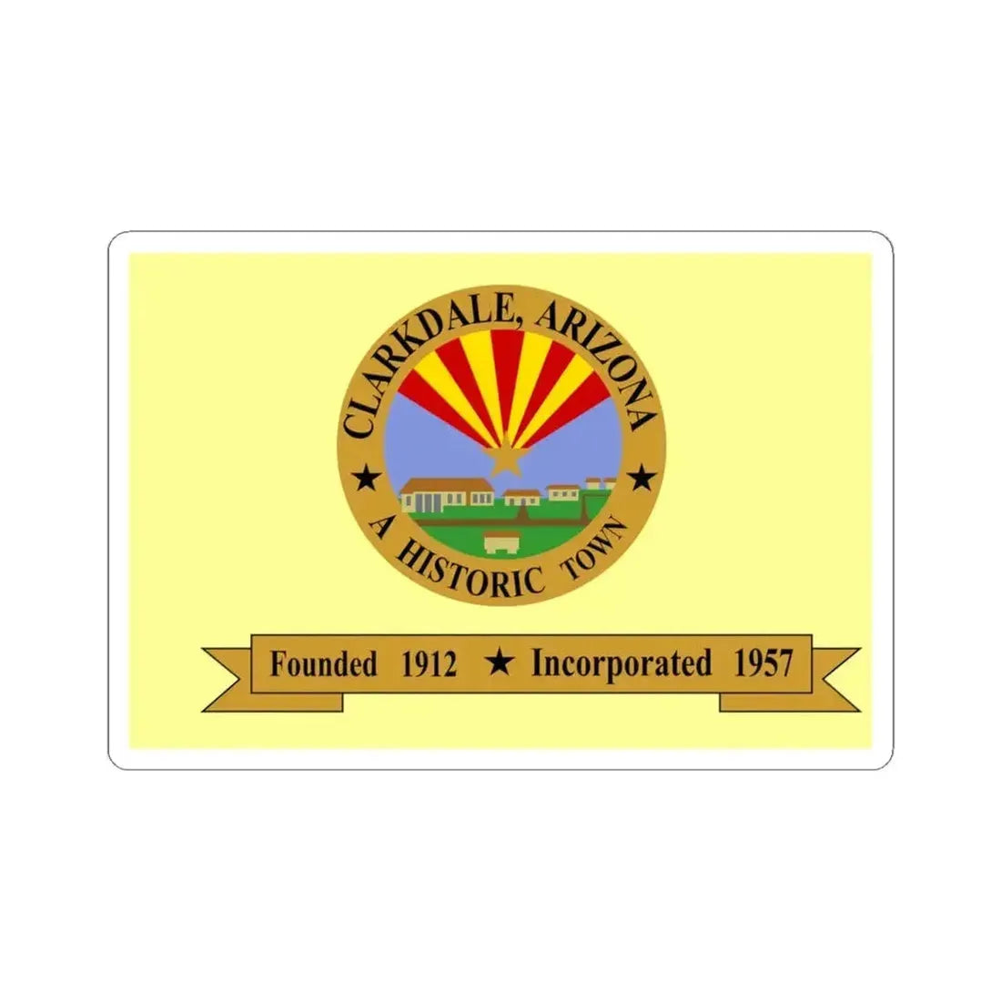 Flag of Clarkdale Arizona (United States) STICKER Vinyl Kiss-Cut Decal 4 Inch White - The Sticker Space