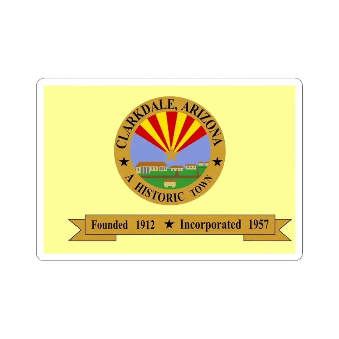 Flag of Clarkdale Arizona (United States) STICKER Vinyl Kiss-Cut Decal 6 Inch White - The Sticker Space