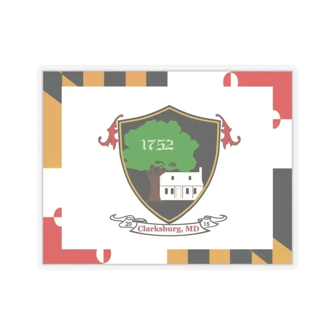 Flag of Clarksburg, Maryland - STICKER Vinyl Kiss-Cut Decal 3 Inch Transparent - The Sticker Space