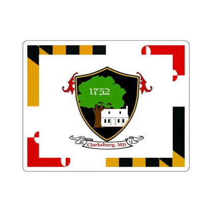 Flag of Clarksburg, Maryland - STICKER Vinyl Kiss-Cut Decal 4 Inch White - The Sticker Space