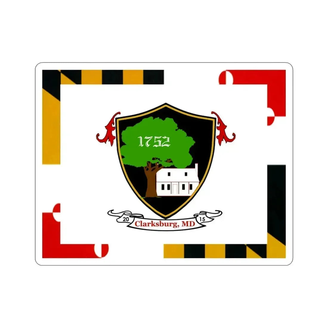 Flag of Clarksburg Maryland USA STICKER Vinyl Die-Cut Decal 3 Inch - The Sticker Space