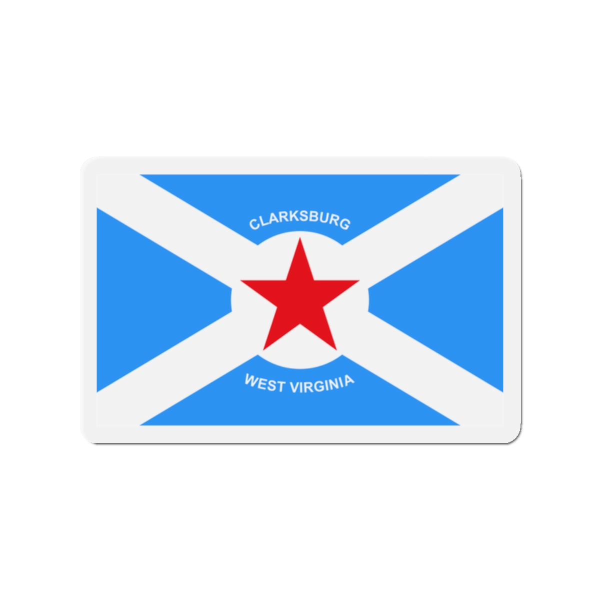 Flag of Clarksburg West Virginia - Die-Cut Magnet-2" x 2"-The Sticker Space