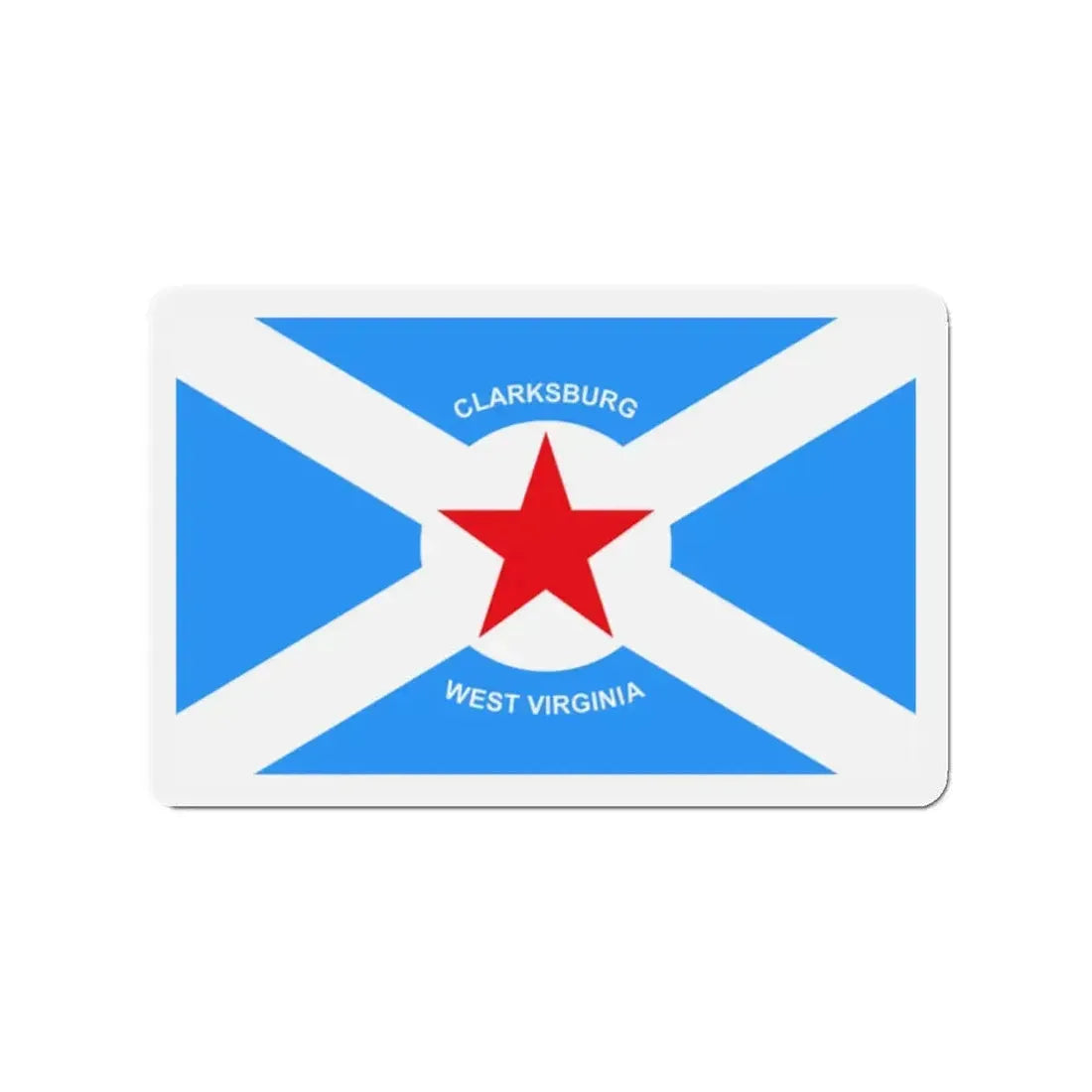 Flag of Clarksburg West Virginia - Refrigerator Magnet 2 Inch - The Sticker Space