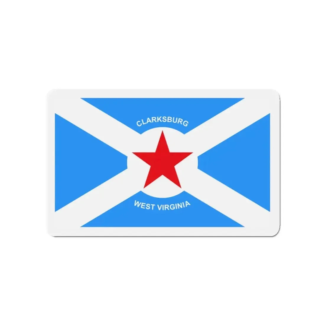 Flag of Clarksburg West Virginia - Refrigerator Magnet 3 Inch - The Sticker Space