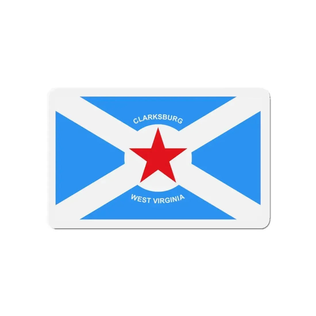 Flag of Clarksburg West Virginia - Refrigerator Magnet 4 Inch - The Sticker Space
