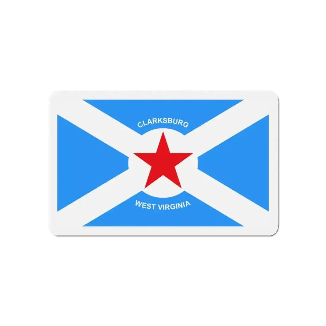 Flag of Clarksburg West Virginia - Refrigerator Magnet - The Sticker Space