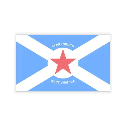 Flag of Clarksburg, West Virginia - STICKER Vinyl Kiss-Cut Decal 2 Inch Transparent - The Sticker Space