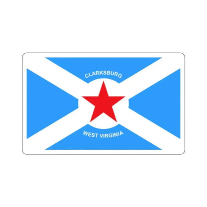 Flag of Clarksburg, West Virginia - STICKER Vinyl Kiss-Cut Decal 2 Inch White - The Sticker Space