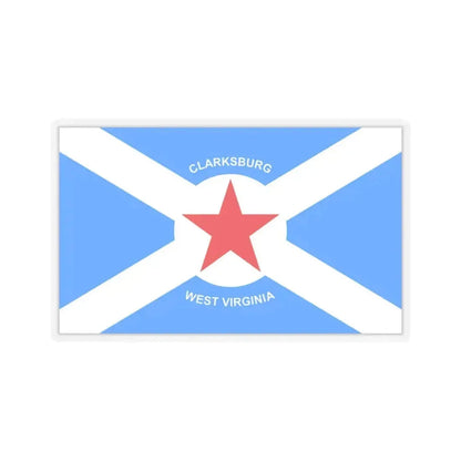 Flag of Clarksburg, West Virginia - STICKER Vinyl Kiss-Cut Decal 3 Inch Transparent - The Sticker Space