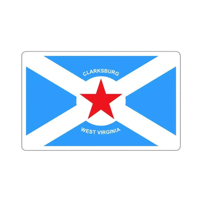 Flag of Clarksburg, West Virginia - STICKER Vinyl Kiss-Cut Decal 3 Inch White - The Sticker Space