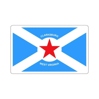 Flag of Clarksburg, West Virginia - STICKER Vinyl Kiss-Cut Decal 4 Inch White - The Sticker Space