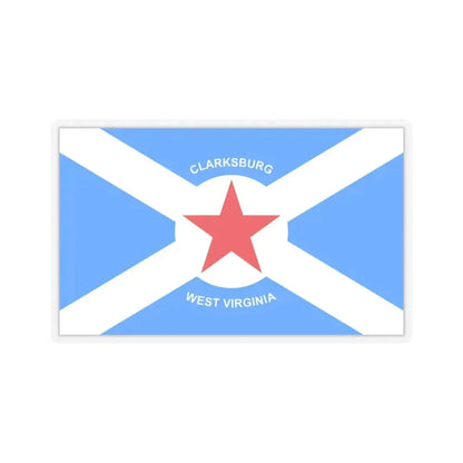 Flag of Clarksburg, West Virginia - STICKER Vinyl Kiss-Cut Decal 6 Inch Transparent - The Sticker Space