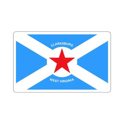 Flag of Clarksburg, West Virginia - STICKER Vinyl Kiss-Cut Decal 6 Inch White - The Sticker Space