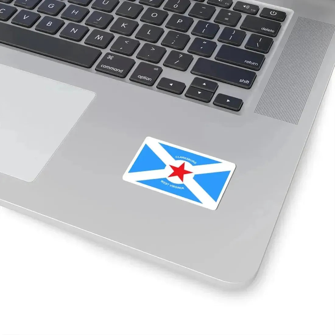 Flag of Clarksburg, West Virginia - STICKER Vinyl Kiss-Cut Decal - The Sticker Space