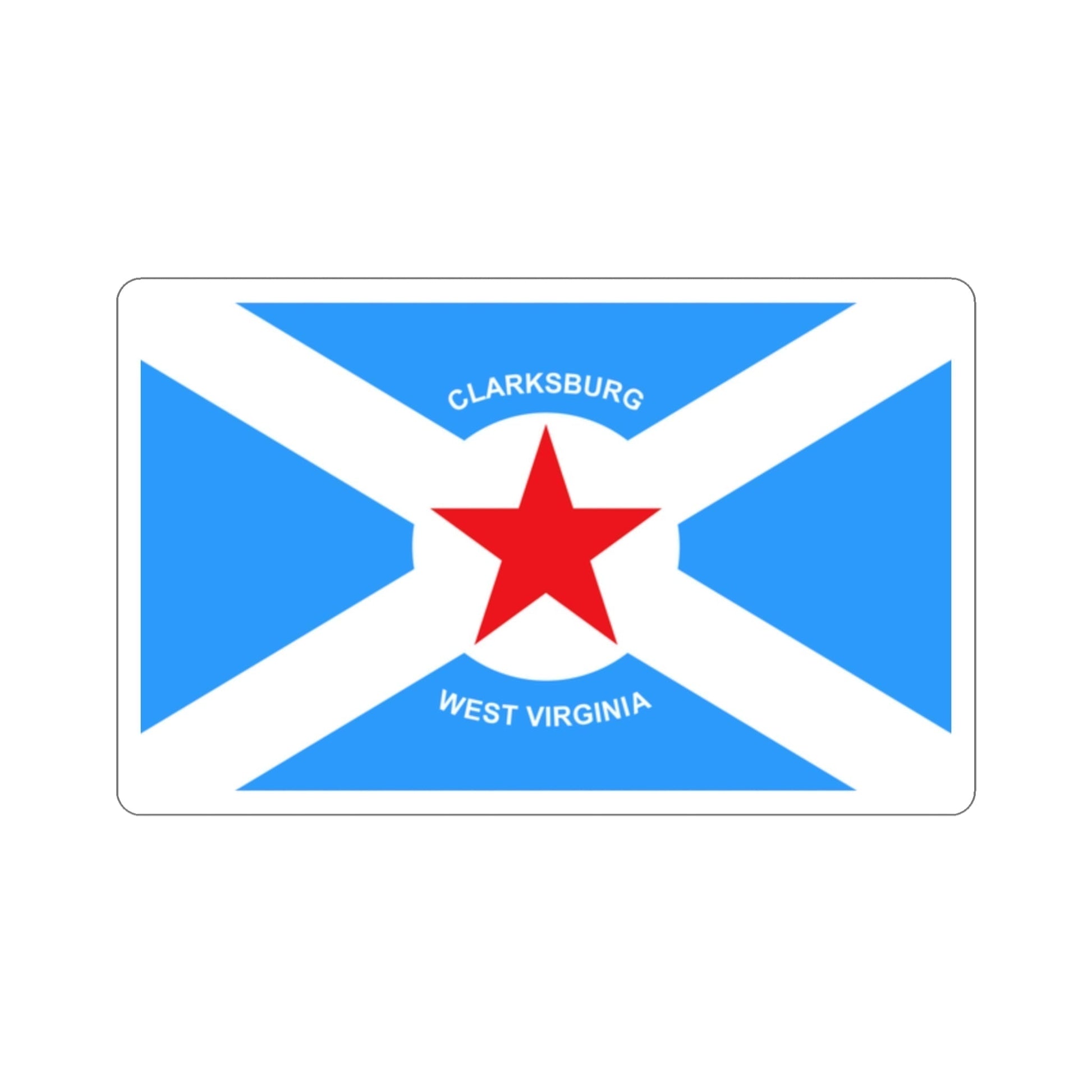 Flag of Clarksburg West Virginia USA STICKER Vinyl Die-Cut Decal-2 Inch-The Sticker Space