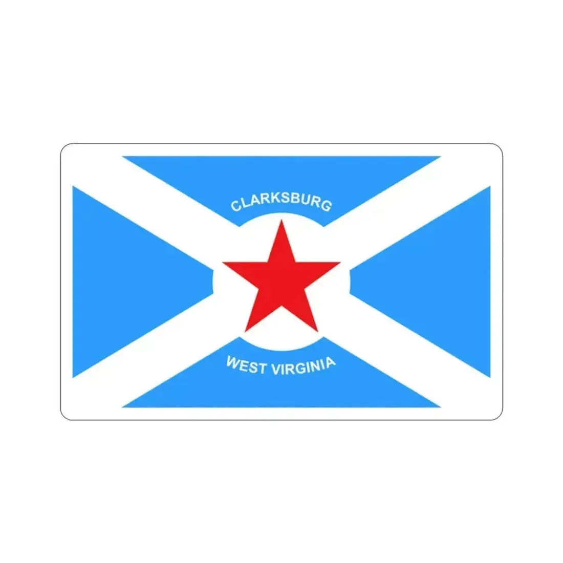 Flag of Clarksburg West Virginia USA STICKER Vinyl Die-Cut Decal 2 Inch - The Sticker Space