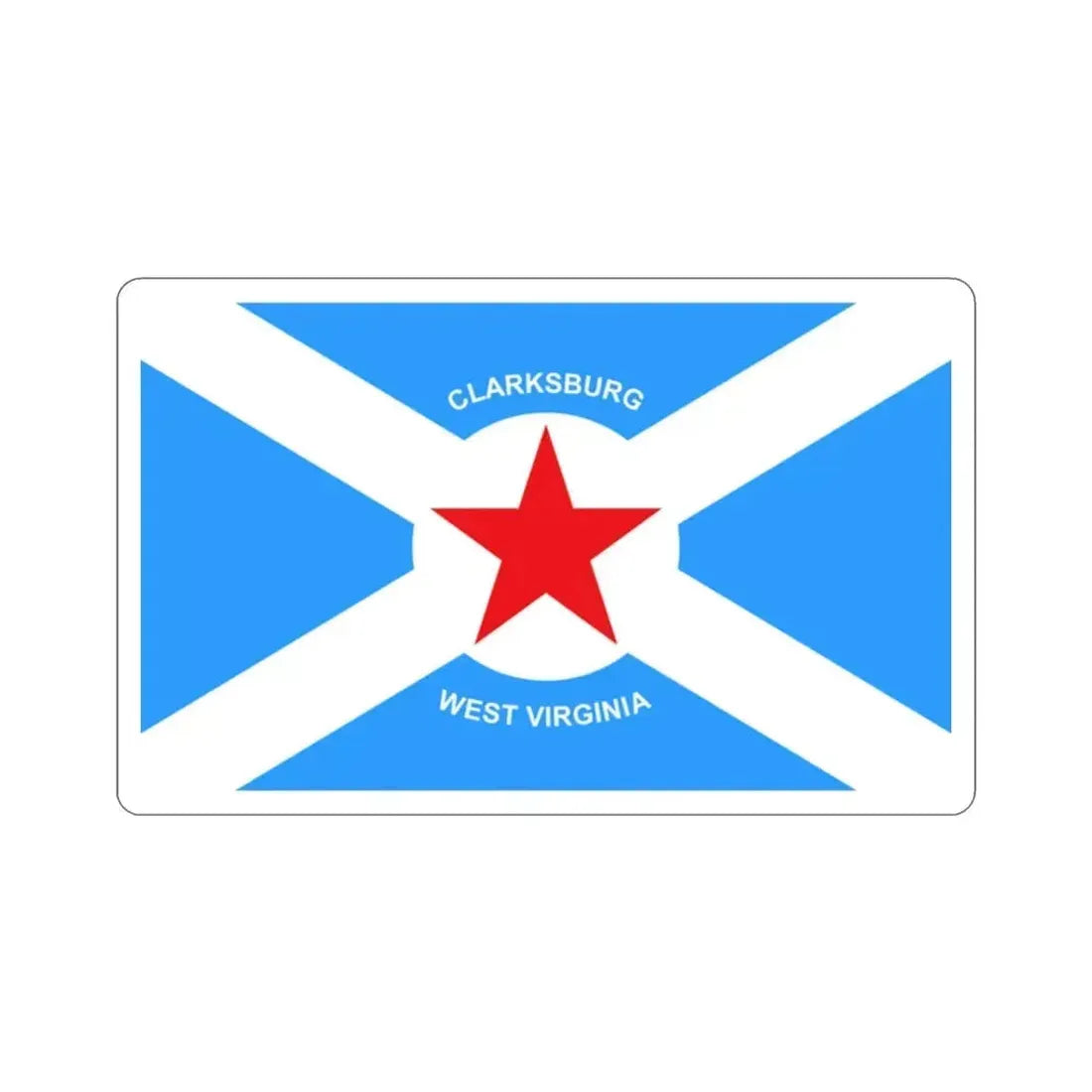 Flag of Clarksburg West Virginia USA STICKER Vinyl Die-Cut Decal 2 Inch - The Sticker Space