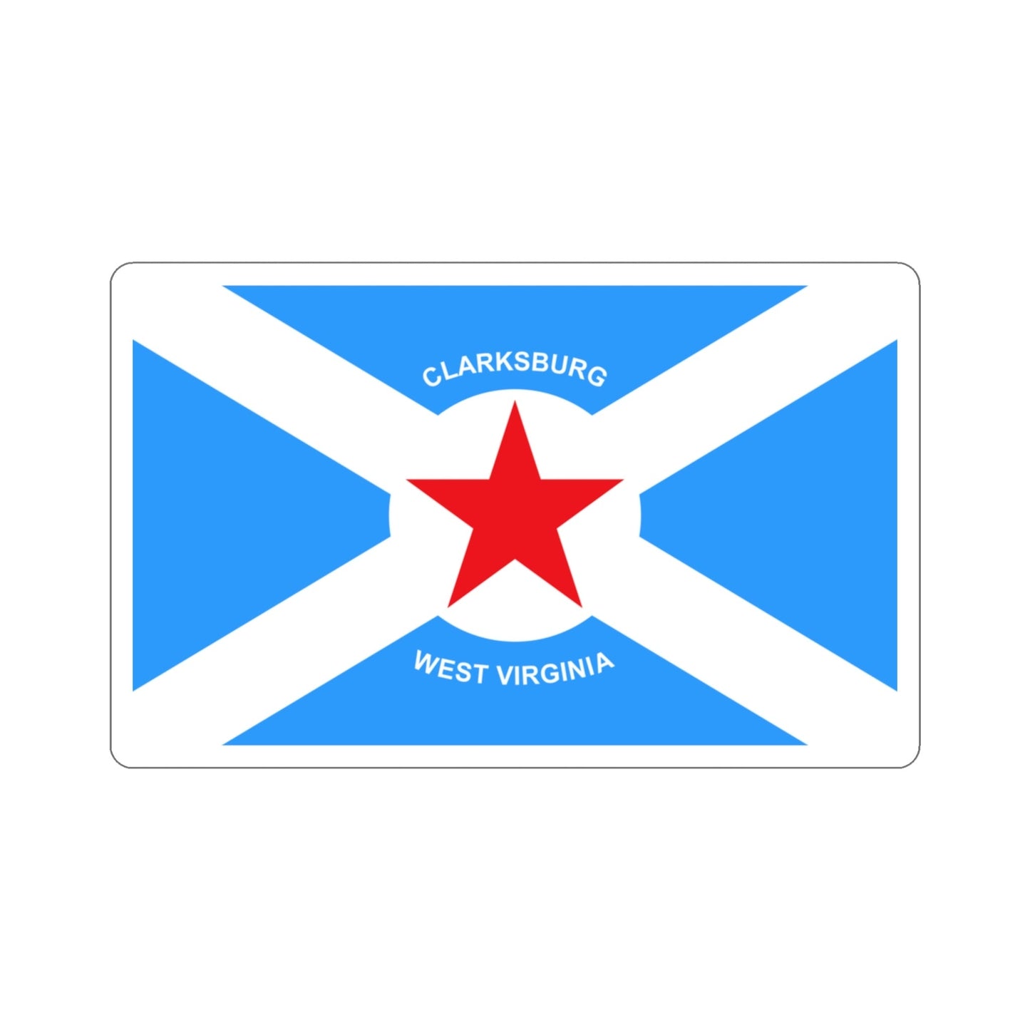 Flag of Clarksburg West Virginia USA STICKER Vinyl Die-Cut Decal-3 Inch-The Sticker Space