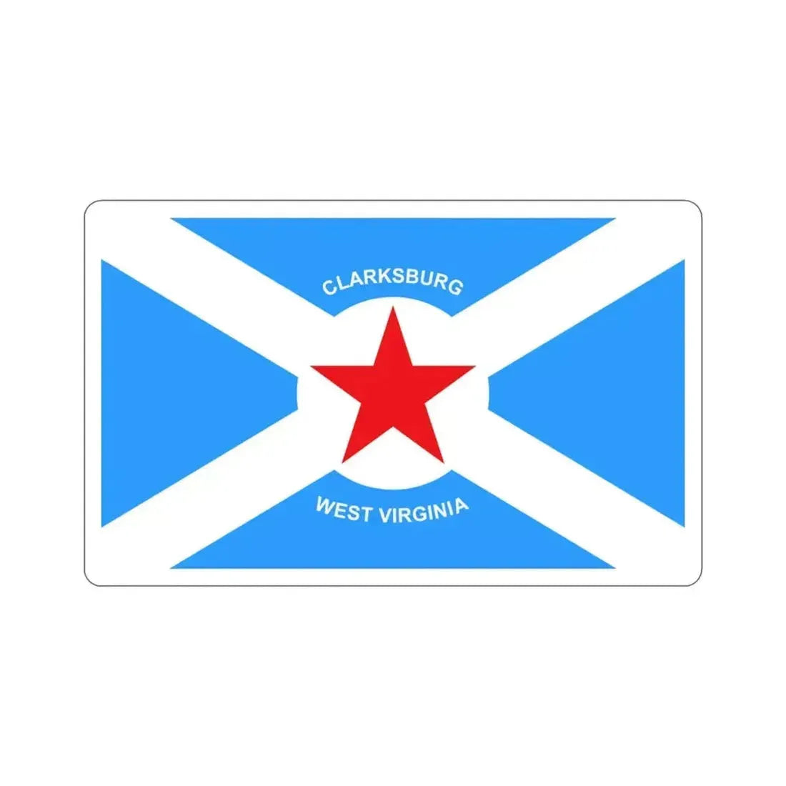 Flag of Clarksburg West Virginia USA STICKER Vinyl Die-Cut Decal 3 Inch - The Sticker Space