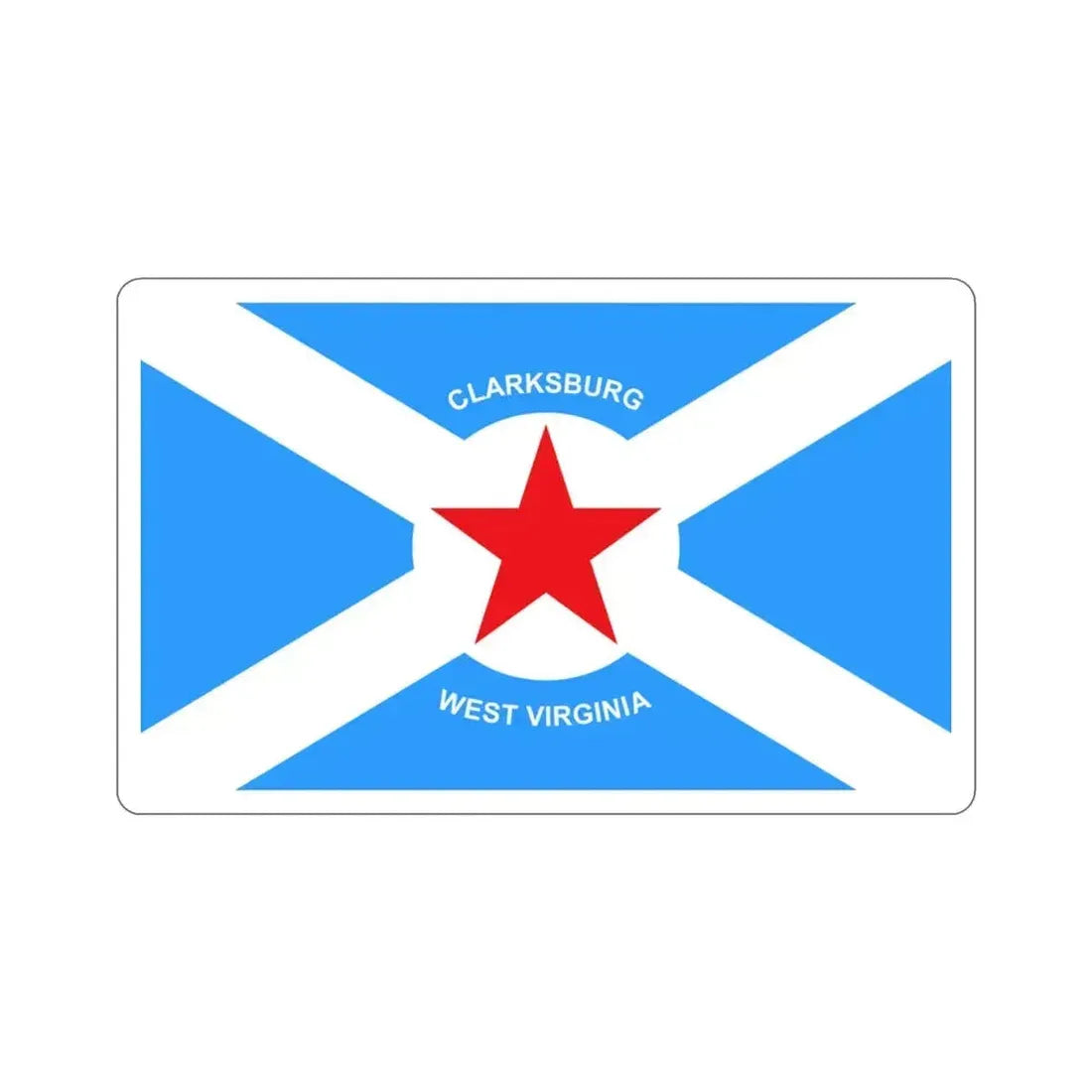 Flag of Clarksburg West Virginia USA STICKER Vinyl Die-Cut Decal 3 Inch - The Sticker Space