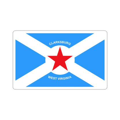 Flag of Clarksburg West Virginia USA STICKER Vinyl Die-Cut Decal-4 Inch-The Sticker Space