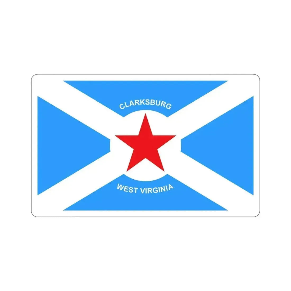 Flag of Clarksburg West Virginia USA STICKER Vinyl Die-Cut Decal 4 Inch - The Sticker Space