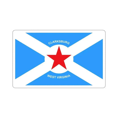 Flag of Clarksburg West Virginia USA STICKER Vinyl Die-Cut Decal 4 Inch - The Sticker Space