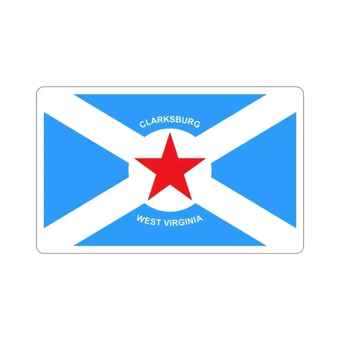 Flag of Clarksburg West Virginia USA STICKER Vinyl Die-Cut Decal 4 Inch - The Sticker Space