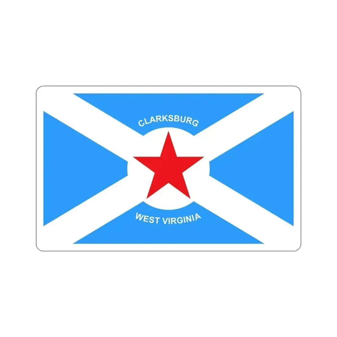 Flag of Clarksburg West Virginia USA STICKER Vinyl Die-Cut Decal 5 Inch - The Sticker Space